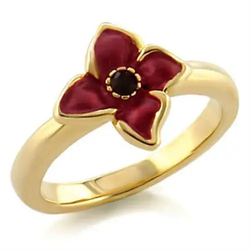 LO474 - Gold White Metal Ring with Top Grade Crystal in Siam - Alamode - Flyclothing LLC