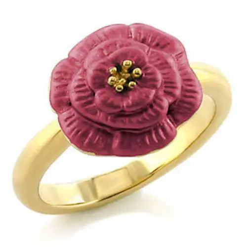 LO508 - Gold White Metal Ring with No Stone - Alamode - Flyclothing LLC