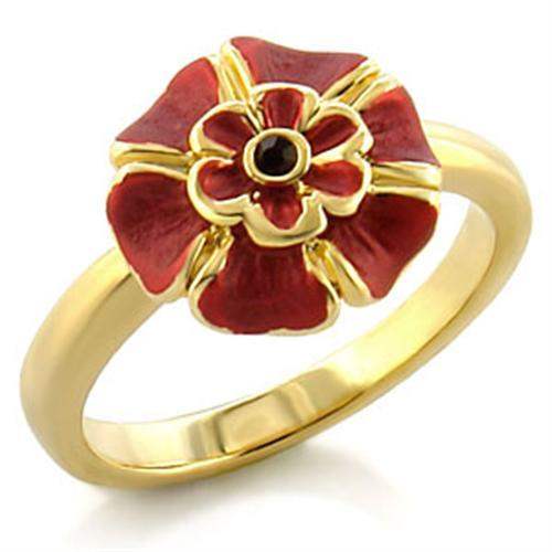LO510 - Gold White Metal Ring with Top Grade Crystal in Siam - Alamode - Flyclothing LLC