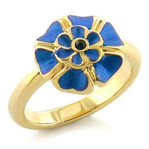 LO532 - Gold White Metal Ring with Top Grade Crystal in Emerald - Alamode - Flyclothing LLC