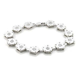 LO584 - Matte Rhodium & Rhodium Brass Bracelet with AAA Grade CZ  in Clear