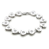 LO586 - Matte Rhodium & Rhodium Brass Bracelet with AAA Grade CZ  in Clear - Alamode