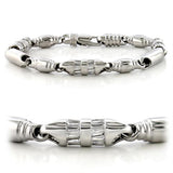 LO598 - Rhodium Brass Bracelet with AAA Grade CZ  in Clear - Alamode