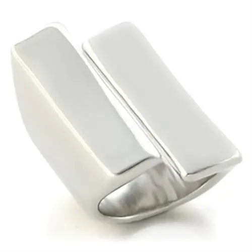LO654 - Rhodium Brass Ring with No Stone - Alamode - Flyclothing LLC