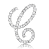 LO685 - Rhodium Brass Brooches with Top Grade Crystal in Clear - Alamode - Flyclothing LLC