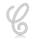 LO685 - Rhodium Brass Brooches with Top Grade Crystal  in Clear - Alamode