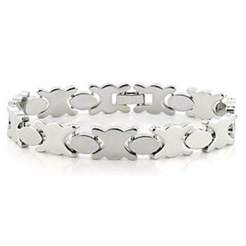 LO706 - Imitation Rhodium Brass Bracelet with No Stone - Alamode - Flyclothing LLC