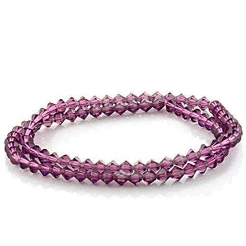 LO727 - Stone Bracelet with Top Grade Crystal in Amethyst - Alamode - Flyclothing LLC