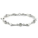 LO731 - Imitation Rhodium Brass Bracelet with No Stone - Alamode