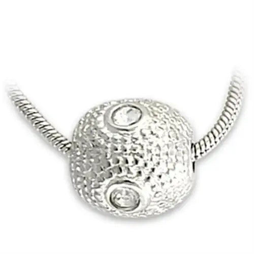 LO734 - Rhodium Brass Pendant with Top Grade Crystal in Clear - Alamode - Flyclothing LLC