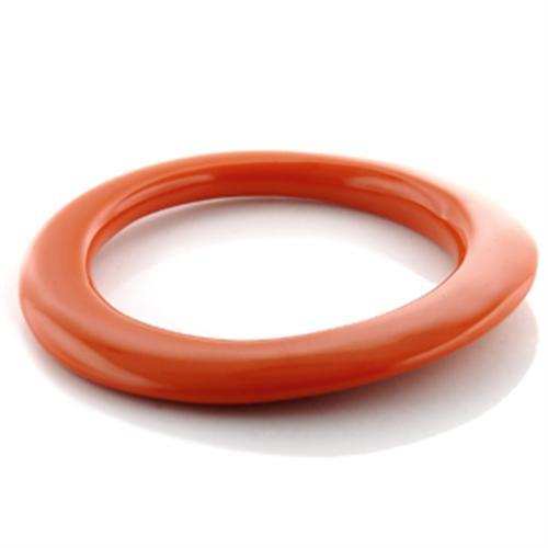 LO750 - Plastic Bangle with Synthetic Synthetic Stone in Orange - Alamode - Flyclothing LLC