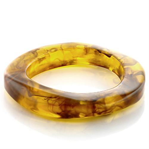 LO753 -  Plastic Bangle with Synthetic Synthetic Stone in Amber - Alamode