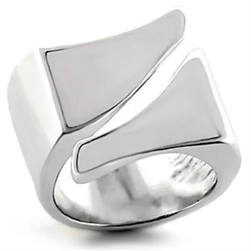 LO755 - Rhodium Brass Ring with No Stone - Alamode - Flyclothing LLC