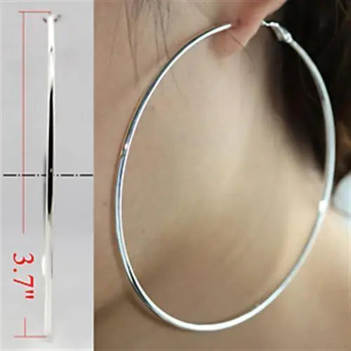 LO771 - Silver Brass Earrings with No Stone - Alamode - Flyclothing LLC
