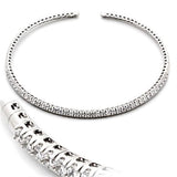 LO829 - Rhodium Brass Necklace with AAA Grade CZ  in Clear - Alamode