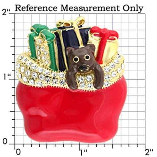 LO838 - Gold White Metal Brooches with Top Grade Crystal in Clear - Alamode - Flyclothing LLC