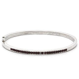 LO851 - Imitation Rhodium Brass Bangle with Top Grade Crystal  in Amethyst
