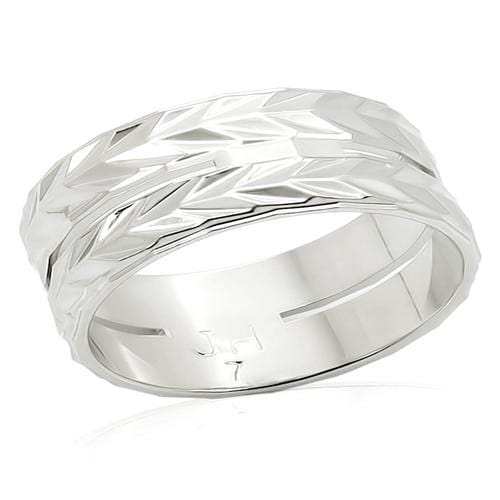 LO984 - Imitation Rhodium Brass Ring with No Stone - Alamode - Flyclothing LLC