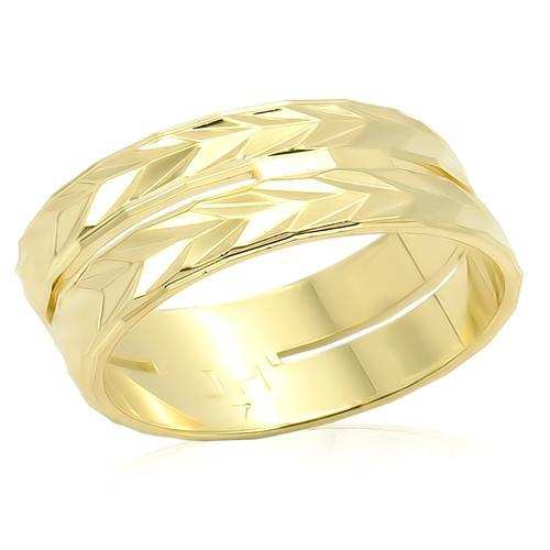 LO985 - Gold Brass Ring with No Stone - Alamode - Flyclothing LLC