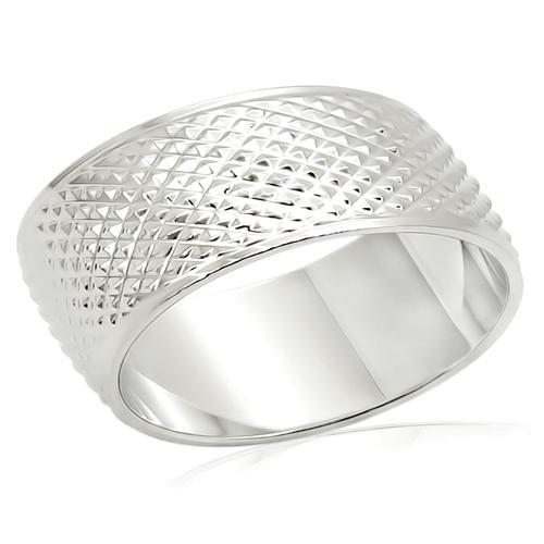 LO988 - Imitation Rhodium Brass Ring with No Stone - Alamode