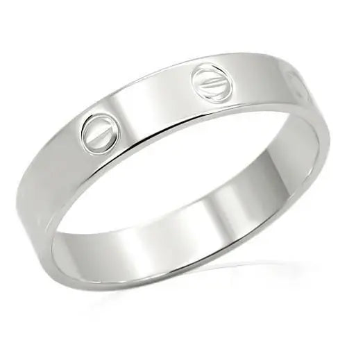 LO992 - Imitation Rhodium Brass Ring with No Stone - Alamode - Flyclothing LLC