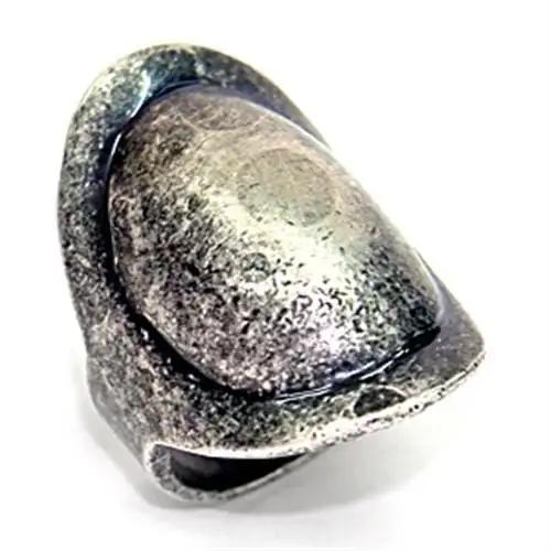 LOA053 - Ruthenium Brass Ring with No Stone - Alamode