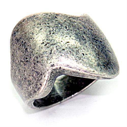 LOA055 - Ruthenium Brass Ring with No Stone - Alamode - Flyclothing LLC