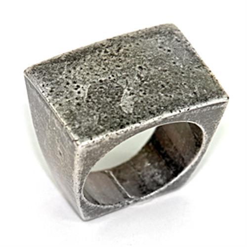 LOA057 - Ruthenium Brass Ring with No Stone - Alamode