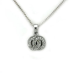LOA1163 - Rhodium Brass Chain Pendant with Top Grade Crystal  in Clear
