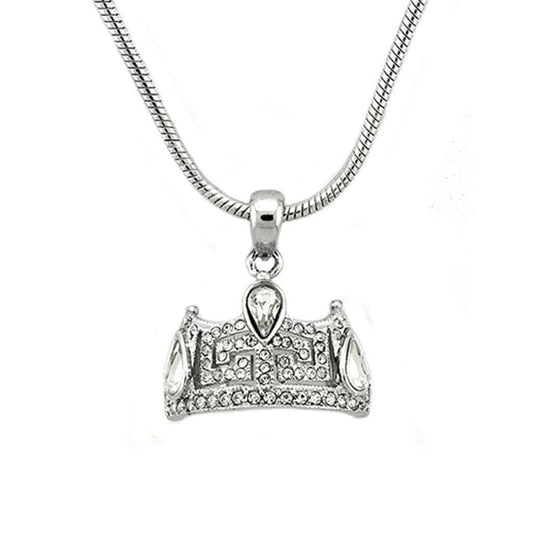 LOA1353 - Rhodium Brass Chain Pendant with Top Grade Crystal in Clear - Alamode - Flyclothing LLC
