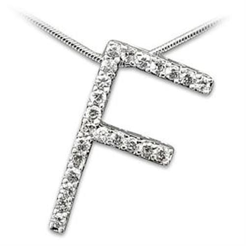 LOA257 - High-Polished 925 Sterling Silver Pendant with AAA Grade CZ  in Clear - Alamode