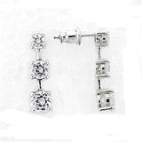 LOA379 - High-Polished 925 Sterling Silver Earrings with AAA Grade CZ  in Clear - Alamode