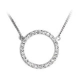 LOA478 - Rhodium Brass Necklace with Top Grade Crystal  in Clear - Alamode