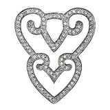 LOA524 - High-Polished 925 Sterling Silver Pendant with AAA Grade CZ  in Clear - Alamode