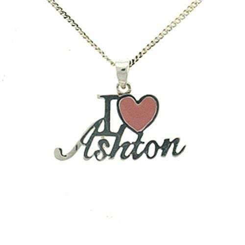 LOA540 - Silver Brass Chain Pendant with Epoxy in Rose - Alamode - Flyclothing LLC
