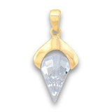 LOA632 - Gold Brass Pendant with AAA Grade CZ  in Clear - Alamode