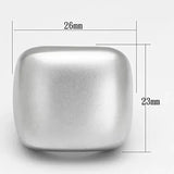 LOA845 - Matte Rhodium Brass Ring with No Stone - Alamode - Flyclothing LLC