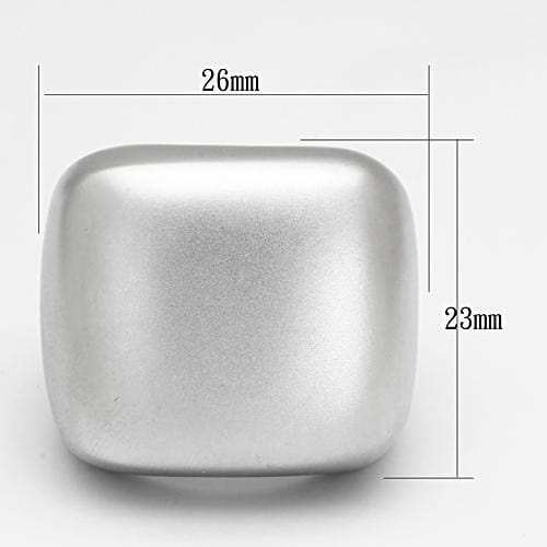 LOA845 - Matte Rhodium Brass Ring with No Stone - Alamode - Flyclothing LLC