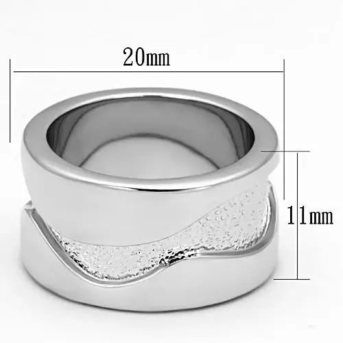 LOA853 - Rhodium Brass Ring with No Stone - Alamode - Flyclothing LLC