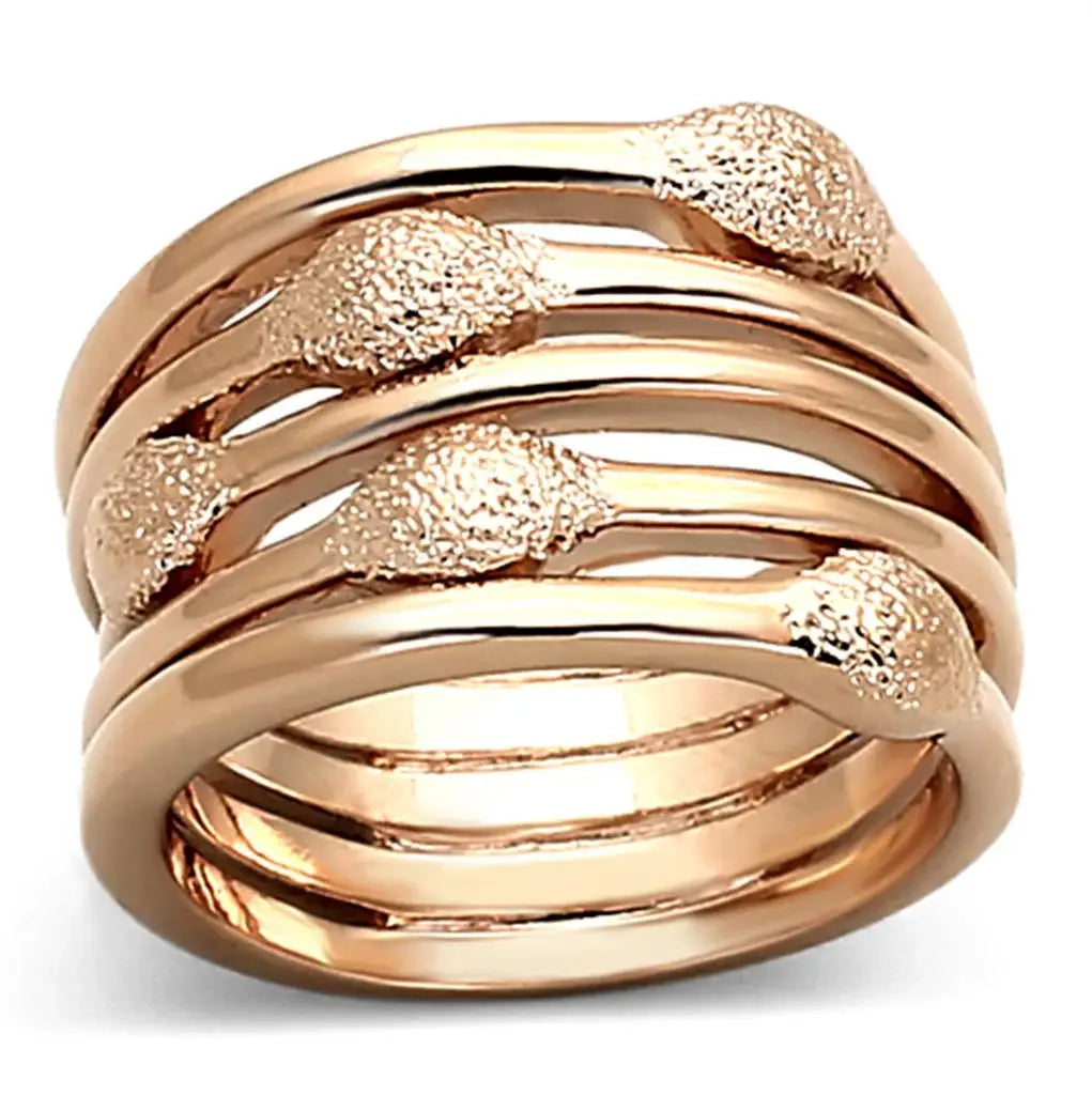 LOA899 - Rose Gold Brass Ring with No Stone - Alamode - Flyclothing LLC