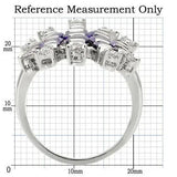 LOA933 - Rhodium Brass Ring with AAA Grade CZ in Amethyst - Alamode - Flyclothing LLC