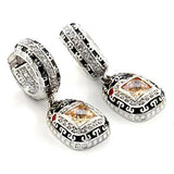 LOA968 - Rhodium Brass Earrings with AAA Grade CZ  in Champagne - Alamode