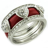 LOAS1012 - Rhodium 925 Sterling Silver Ring with AAA Grade CZ  in Clear - Alamode