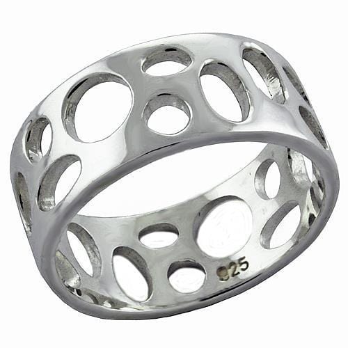 LOAS1026 - High-Polished 925 Sterling Silver Ring with No Stone - Alamode