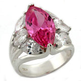 LOAS1052 - High-Polished 925 Sterling Silver Ring with AAA Grade CZ  in Rose - Alamode