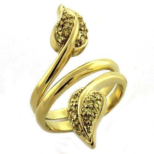 LOAS1055 - Gold 925 Sterling Silver Ring with AAA Grade CZ in Clear - Alamode - Flyclothing LLC