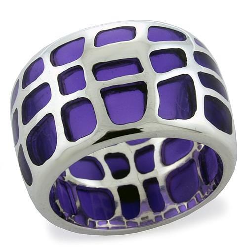 LOAS1076 - High-Polished 925 Sterling Silver Ring with No Stone - Alamode