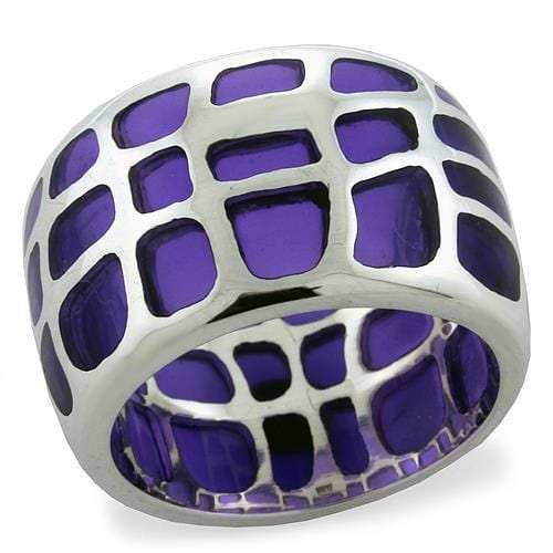 LOAS1076 - High-Polished 925 Sterling Silver Ring with No Stone - Alamode - Flyclothing LLC