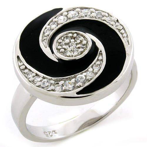 LOAS1078 - Rhodium 925 Sterling Silver Ring with AAA Grade CZ in Clear - Alamode - Flyclothing LLC
