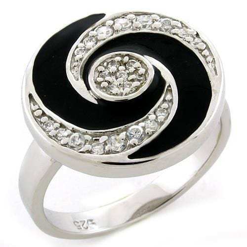 LOAS1078 - Rhodium 925 Sterling Silver Ring with AAA Grade CZ in Clear - Alamode - Flyclothing LLC